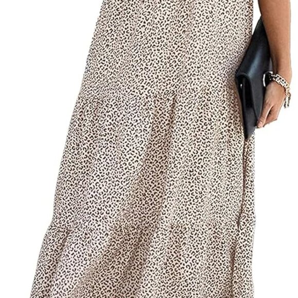 Summer Dresses for Women 2025 Casual Floral Boho Midi Sun Dress Puff Short Sleev